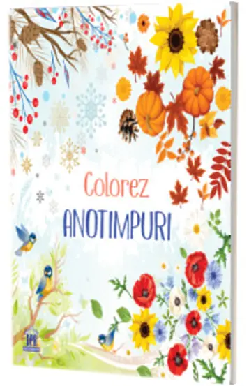 Colorez anotimpuri - carte de colorat + 12 creioane colorate