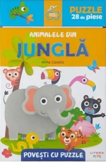 Animalele din jungla. Povesti cu puzzle