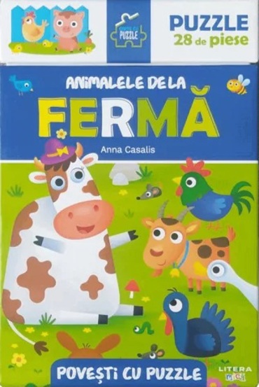 Animalele de la ferma. Povesti cu puzzle
