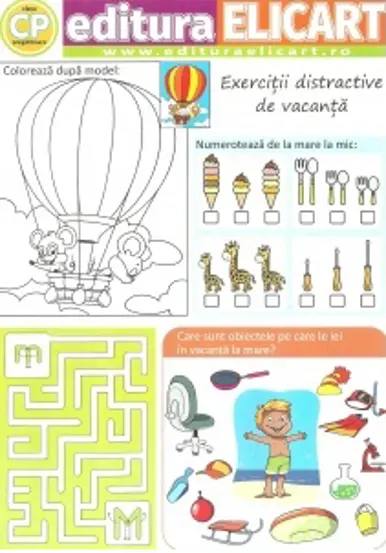 Tabla de joc – Jocul vacantei – clasa pregatitoare