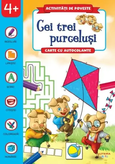 Activitati de poveste. Cei trei purcelusi. Carte cu autocolante