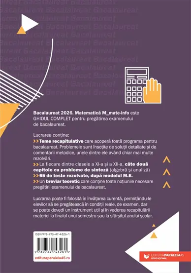 Matematica. Bacalaureat 2026