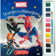 Marvel. Sa pictam cu Razbunatorii. Carte de colorat cu pensula si acuarele
