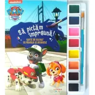 Patrula Catelusilor. Sa pictam impreuna! Carte de colorat cu pensula si acuarele