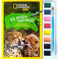 National Geographic Kids. Sa pictam impreuna! Carte de colorat cu pensula si acuarele