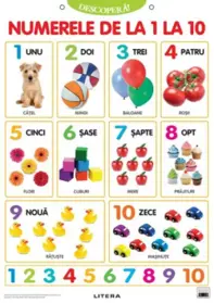 Descopera! Numerele de la 1 la 10 (planse educationale)