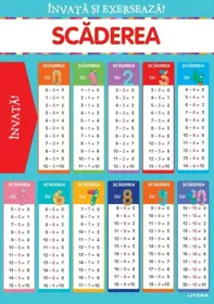 Invata si exerseaza! Scaderea + exercitii (planse educationale)