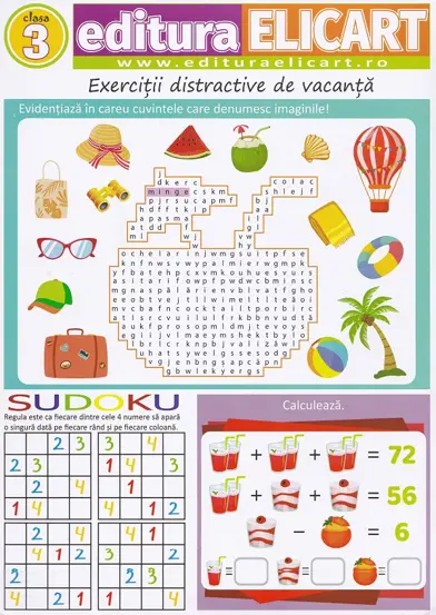 Tabla de joc – Jocul vacantei – clasa a III-a