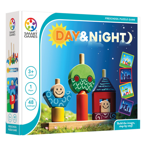 Smart Games - Day & Night joc de logica cu 48 de provocari 2+ ani editie internationala