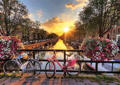 Puzzle Gold Puzzle - Sunrise in Amsterdam 1.000 piese