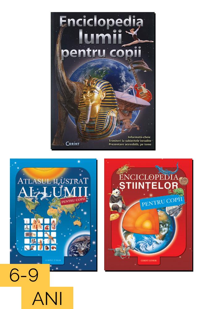 Pachet Enciclopedia lumii+Enciclopedia stiintelor+Atlasul ilustrat al lumii pentru copii bookzone.ro poza bestsellers.ro