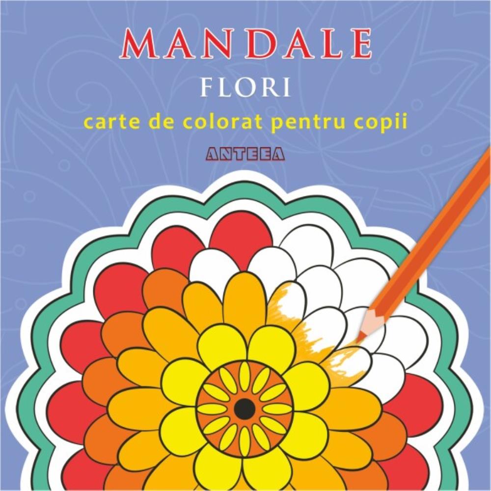 Mandale cu flori carte de colorat pentru copii