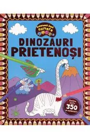Coloreaza dupa numere. Dinozauri prietenosi