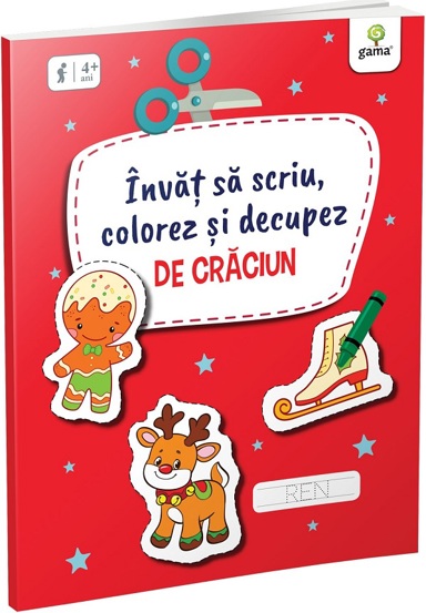 Învăț să scriu colorez și decupez de Crăciun