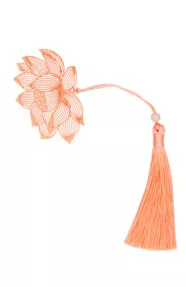 Semn de carte - lotus (roz-auriu)