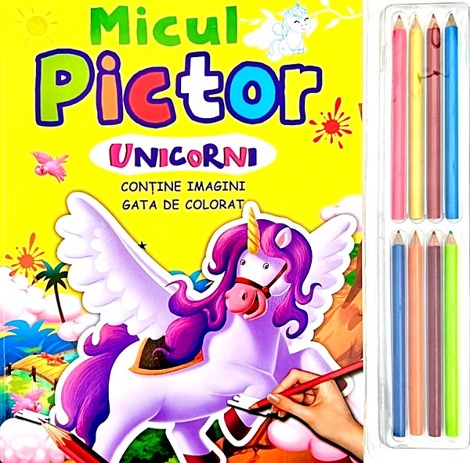 Vezi detalii pentru Micul pictor - unicorni - cu set 8 creioane