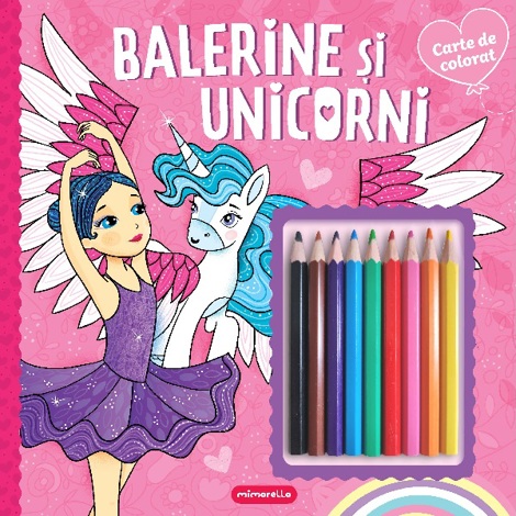 Balerine si unicorni - Carte de colorat