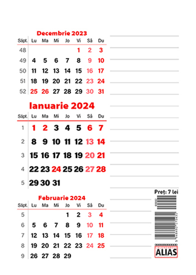 Calendar 2024 triptic cu planner magnetic