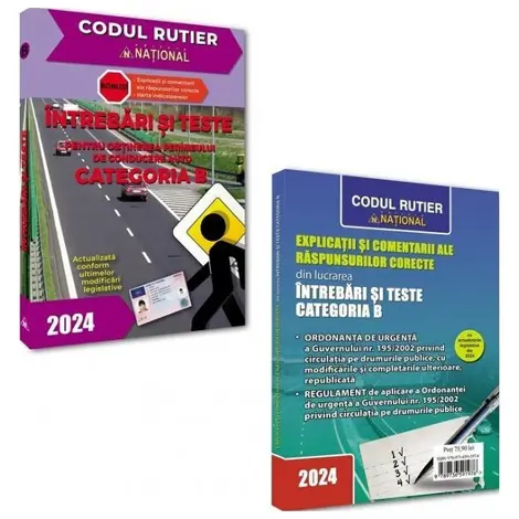Intrebari si teste pentru obtinerea permisului de conducere auto, categoria B. 2024