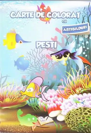 Carte de colorat cu abtibilduri - Pesti