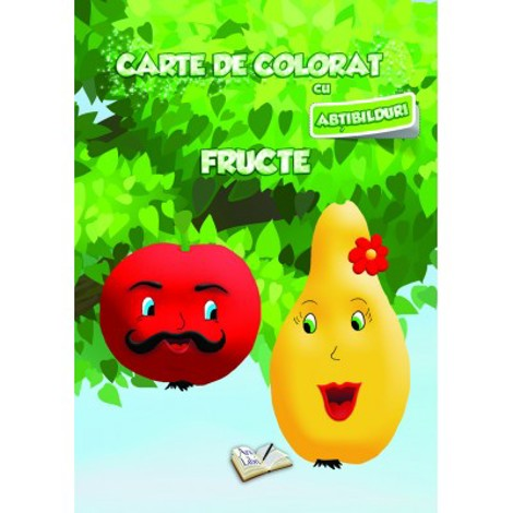 Vezi detalii pentru Carte de colorat cu abțibilduri - Fructe
