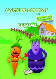 Carte de colorat cu abțibilduri - Legume