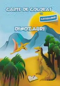 Carte de colorat cu abțibilduri - Dinozauri