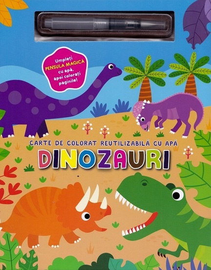 Vezi detalii pentru Dinozauri. Carte de colorat cu apa