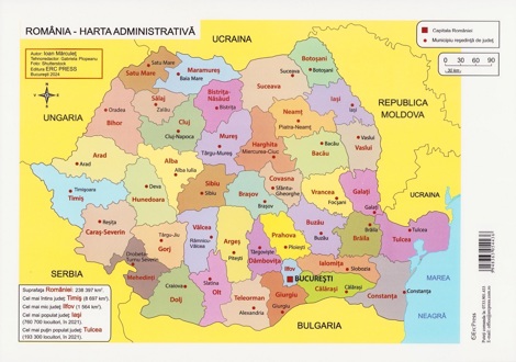 Vezi detalii pentru Plansa: Romania. Harta administrativa