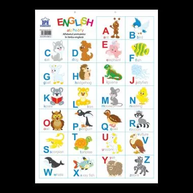 Plansa - Alfabetul animalelor in limba engleza (resigilat)