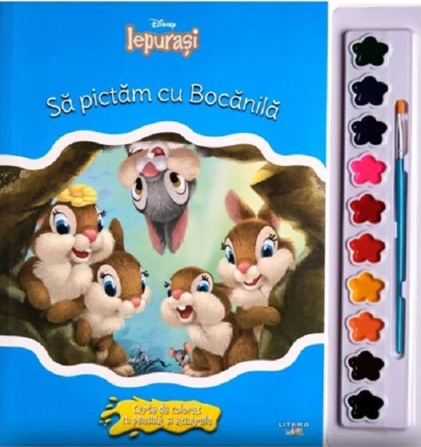 Vezi detalii pentru Disney. Iepurasi. Sa pictam cu bocanila. Carte de colorat cu pensula si acuarele