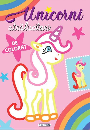 Vezi detalii pentru Unicorni stralucitori de colorat (roz)