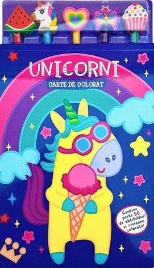 Vezi detalii pentru Carte de colorat cu 5 creioane. Unicorni