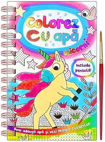 Vezi detalii pentru Colorez cu apa: Unicorni + Pensula