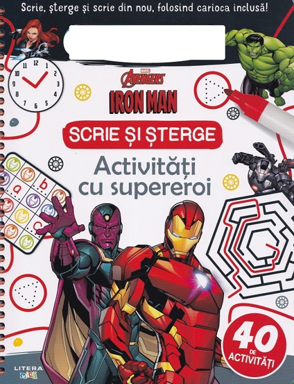 Vezi detalii pentru Iron Man. Activitati cu supereroi. Scrie si sterge