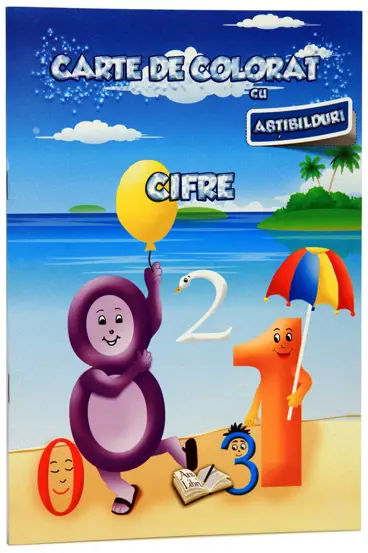 Carte de colorat cu abtibilduri. Cifre (resigilat)