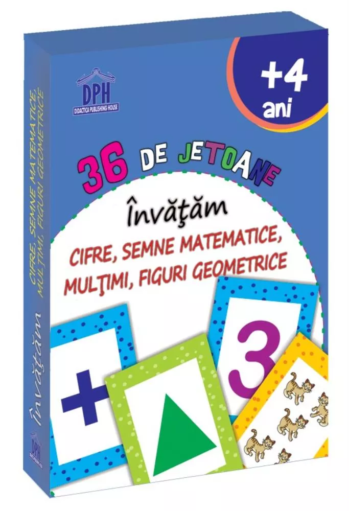 36 de Jetoane - Invatam - Cifre, Semne Matematice, Multimi, Figuri geometrice