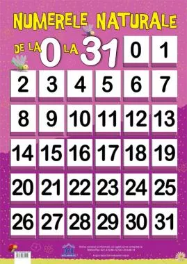 Plansa Numerele naturale de la 0 la 31