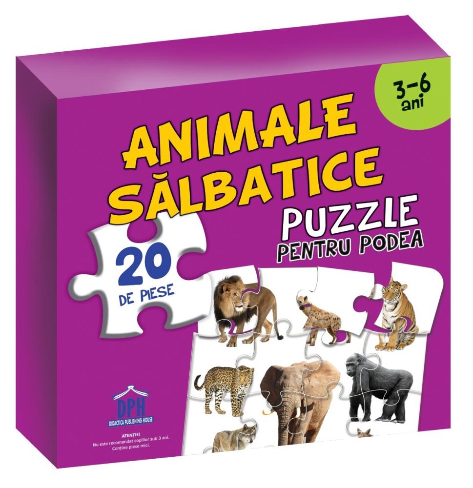 Puzzle pentru podea - Animale sălbatice - 3-6 Ani