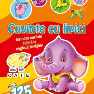 Cuvinte cu lipici (2). Formam cuvinte, coloram, engleza invatam